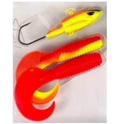 Fladen Big Single Tail 60 g - Yellow/red